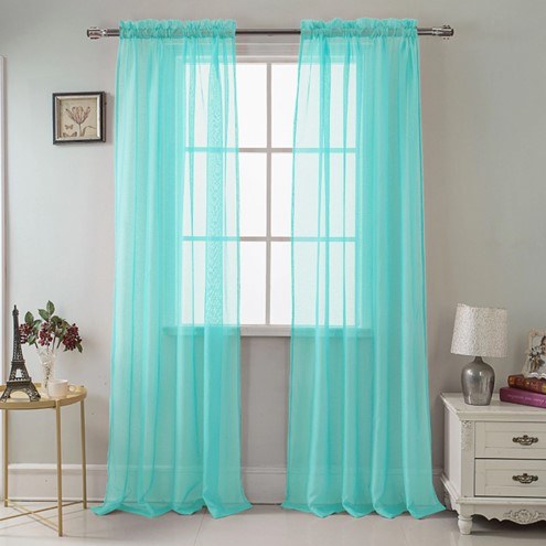 CELINE SHEER CURTAIN-AQUA