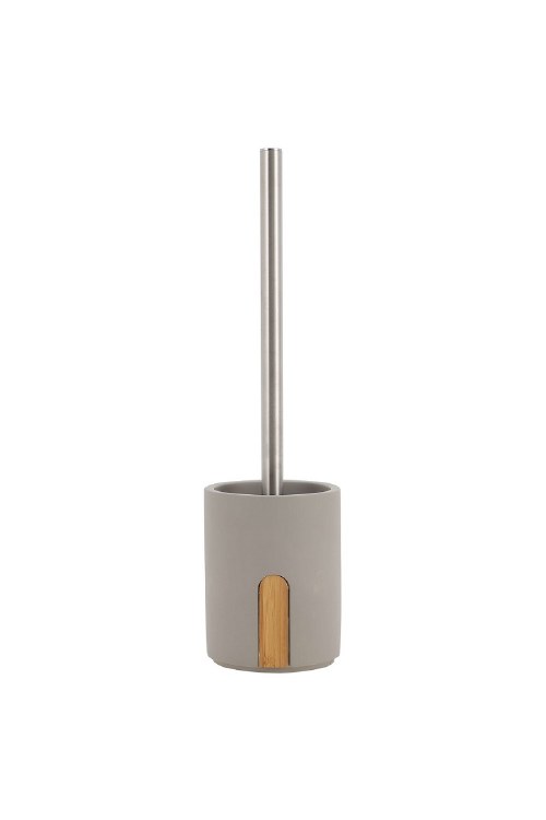 TOILET BRUSH W/MATTE GREY HOLDER