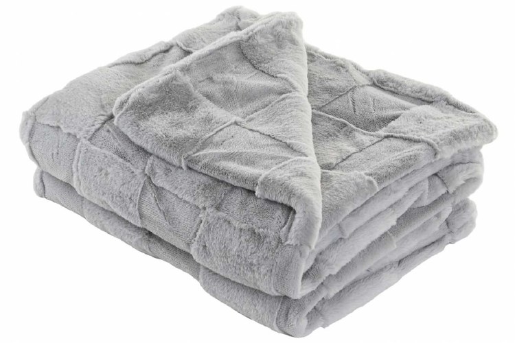 SQUARES DARK GREY THROW