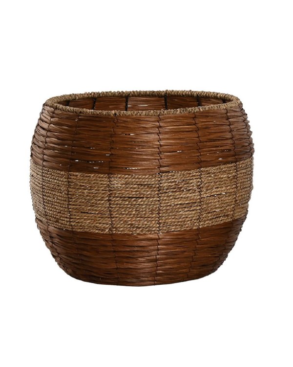 ROPE & GRASS PLANTER BASKET BROWN- LARGE