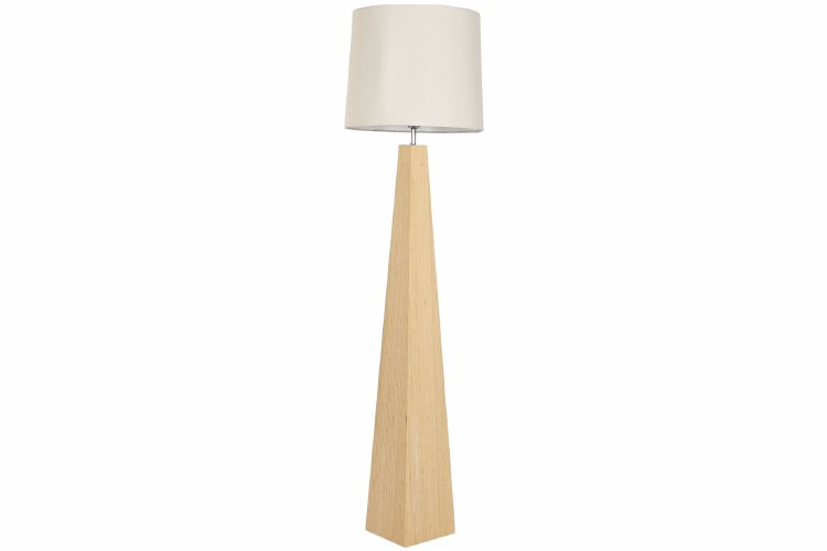 NATURAL BAMBOO FLOOR LAMP W/LINEN SHADE
