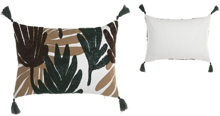 WHITE LUMBAR CUSION W/PALM