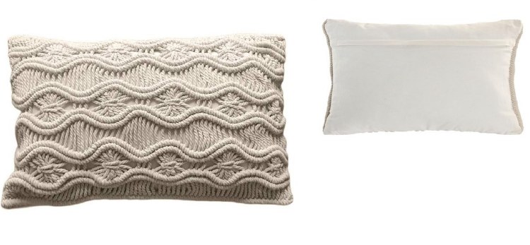 BEIGE CABLE LUMBAR CUSHION