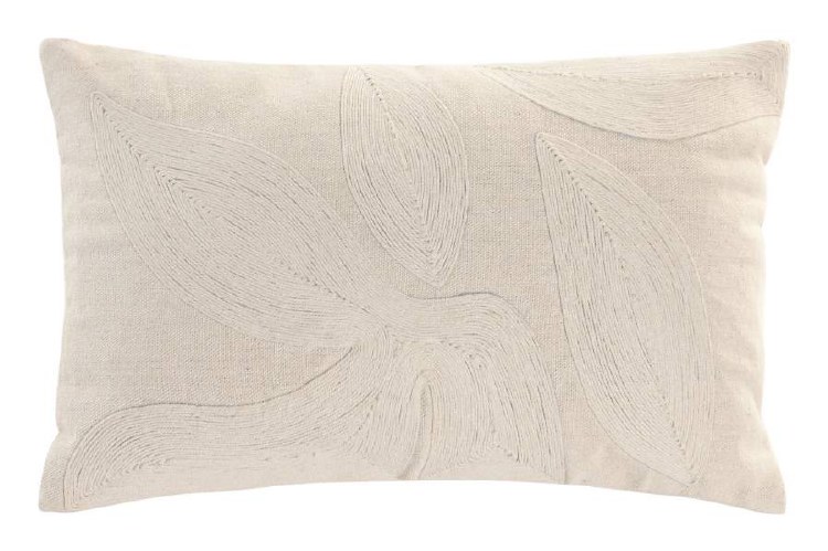 BEIGE LEAF LUMBAR CUSHION