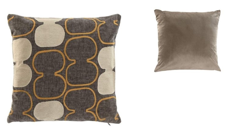 BROWN EMBROIDERED CUSHION