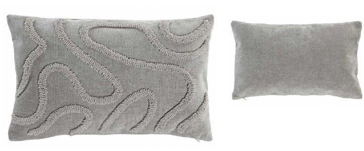 GREY TUFTED LUMBAR CUSHION