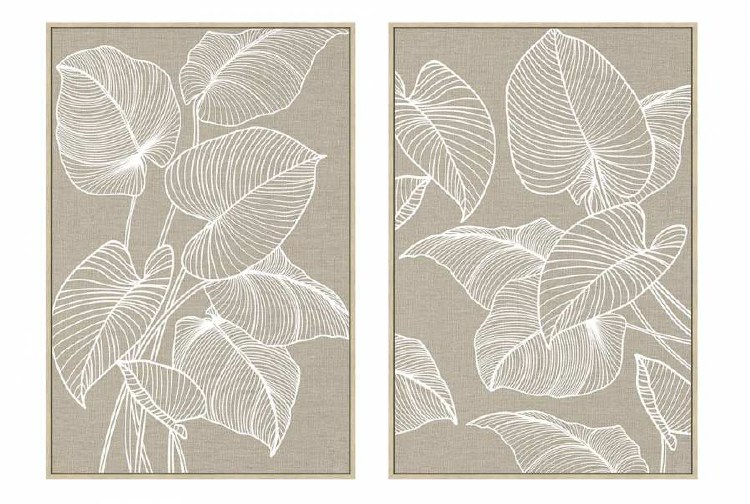 CANVAS LEAVES 3D WALLART