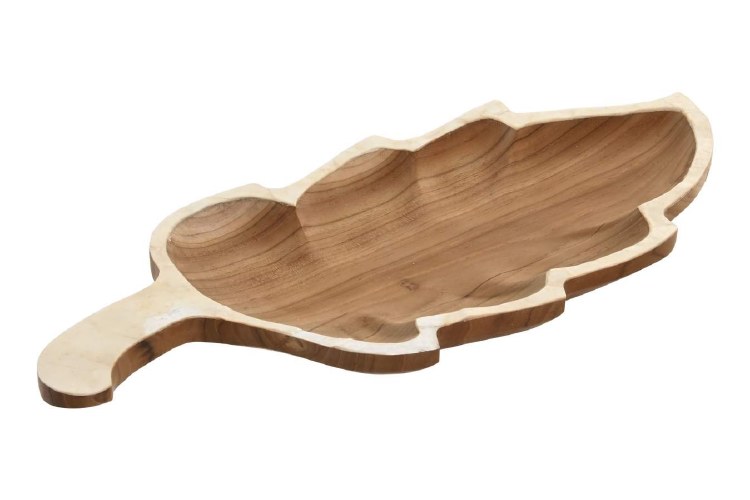 CAPIZ & TEAK LEAF TRAY