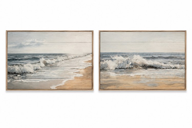 BEACH SCENE ON WOOD WALL ART