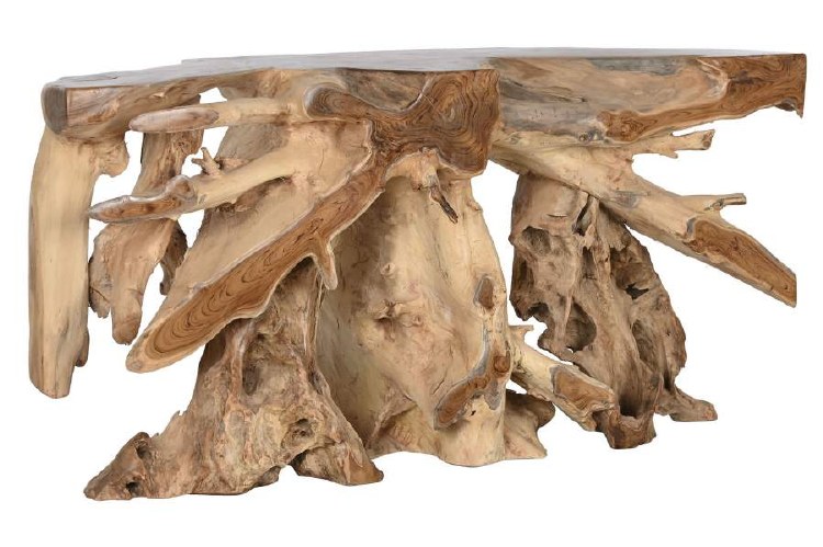TEAK ROOT CONSOLE TABLE-NATURAL