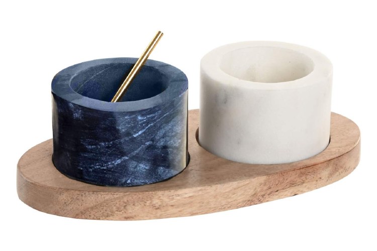 SALT & PEPPER 4 PIECE MARBLE SET