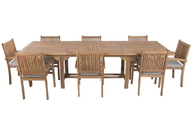 OUTDOOR  D/TABLE EXTD TEAK S/9
