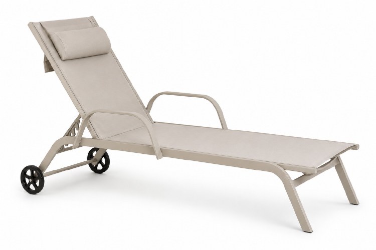 OUTDOOR LOUNGER TEXTILINE TAUPE