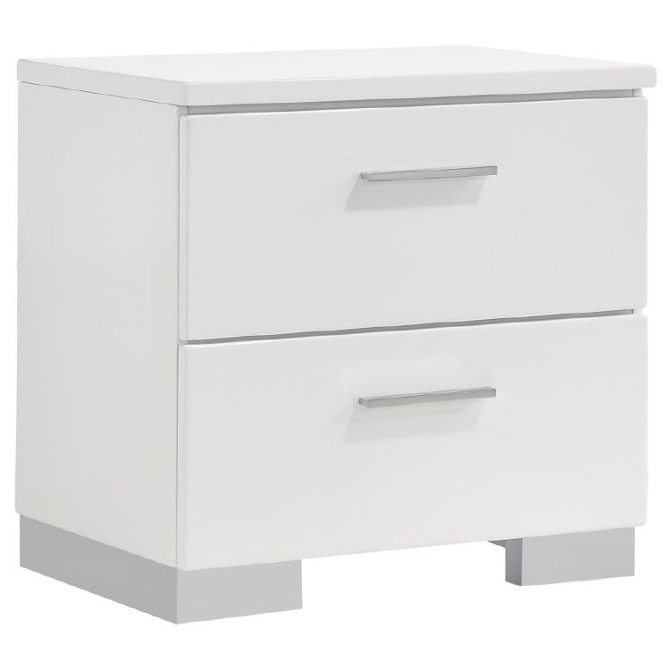FELICITY WHITE 2-DRAWER NIGHTSTAND