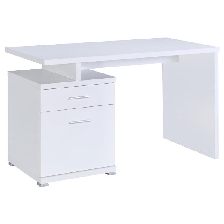 WHITE 2-DRAWER COMPUTER DESK