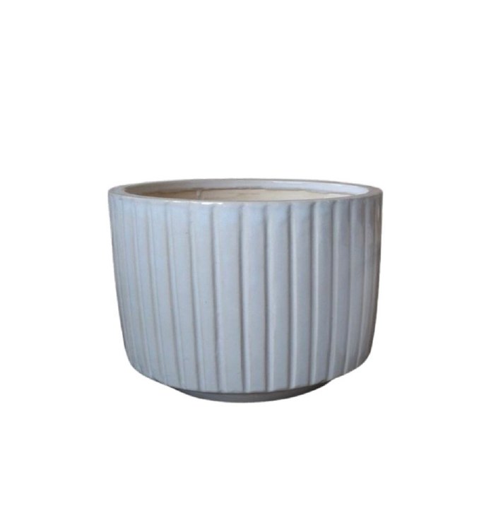 GLAZED PLANTER NAT-SM