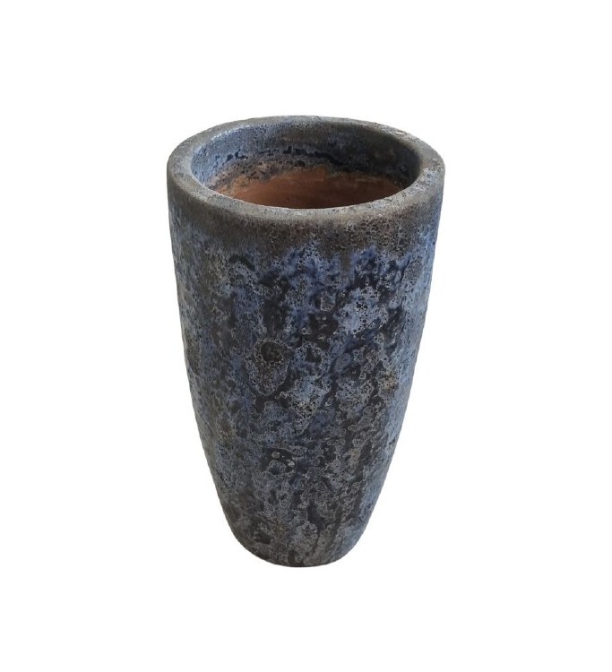 SPECKELD BLUE GLAZED VASE-SMALL