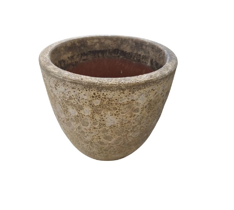 EGG WHITE GLAZED PLANTER-SMALL