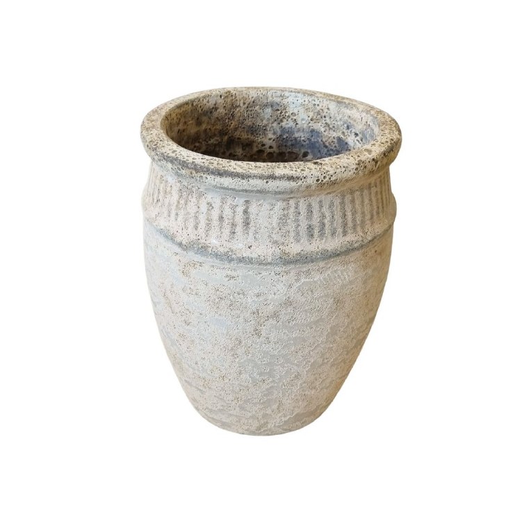BUDAPESTE WHITE GLAZED VASE-SMALL