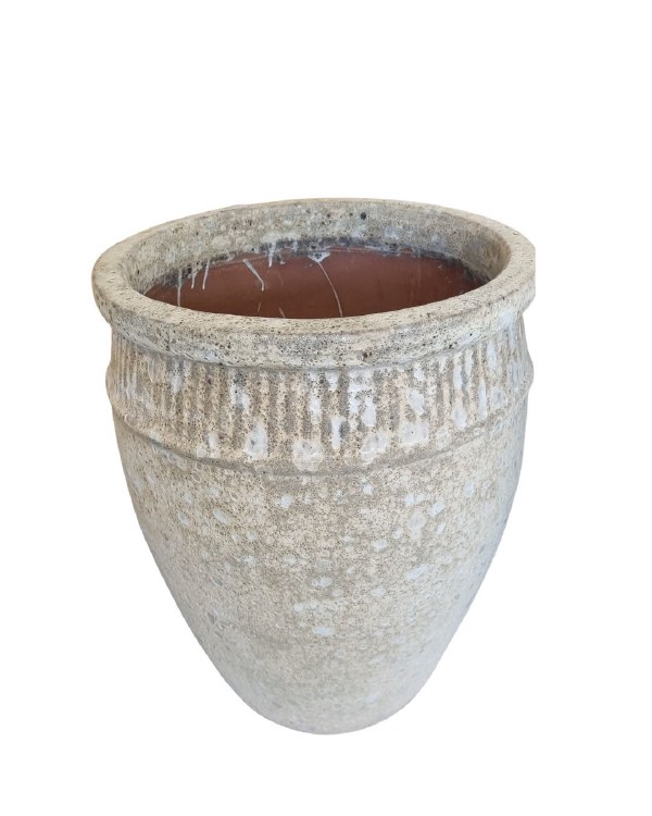 BUDAPESTE GLAZED VASE WHITE-MEDIUM