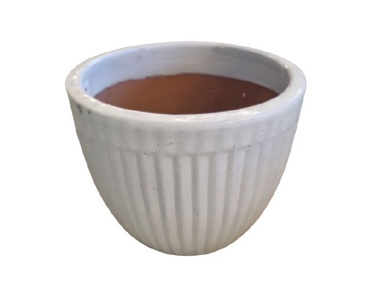 WHITE GLAZED PLANTER-X LARGE