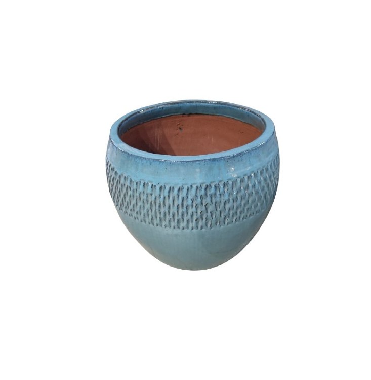 TURQUOISE GLAZED PLANTER-SMALL