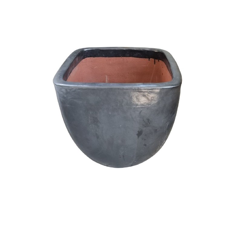 ATENAS BLACK GLAZED PLANTER-LARGE