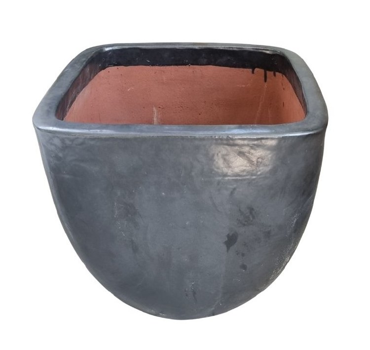 ATENAS BLACK GLAZED PLANTER-EXTRA LARGE
