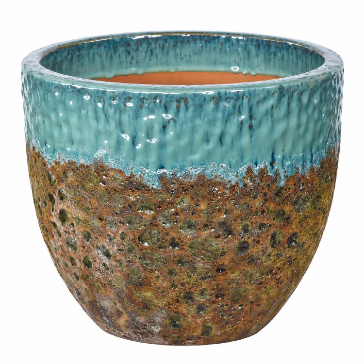 TEXTURED PLANTERT W/TURQUOISE-X LARGE