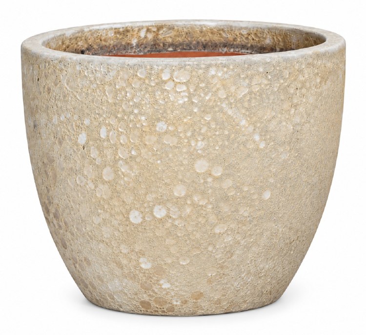 EGG BROWN TEXTURED GLAZED PLANTER- X X LARGE