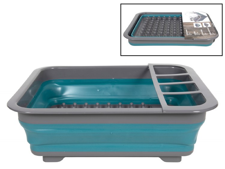 BLUE FOLDING DISH RACK