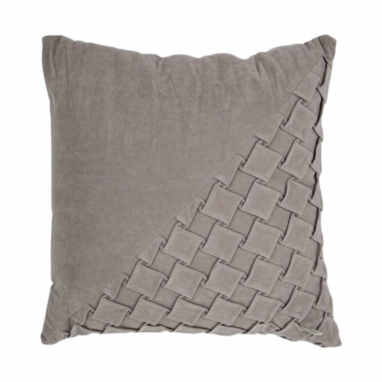 PLEATED SQUARE GREY CUSHION
