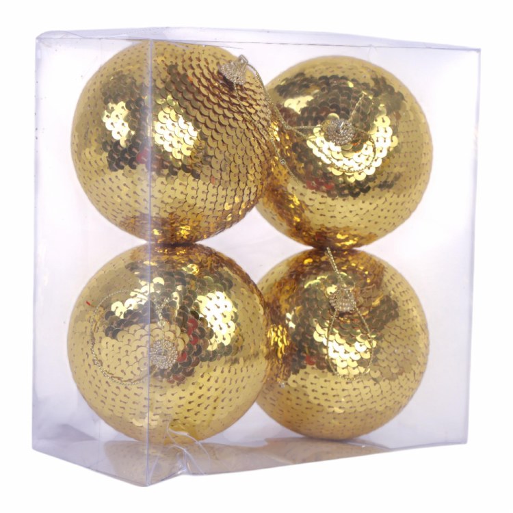 GOLD FOAM ORNAMENT-SET OF 4