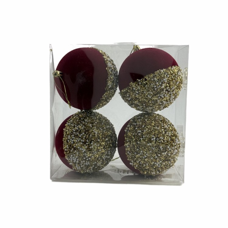 BRONZE BALL ORNAMENT-SET OF 4