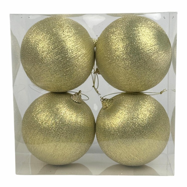 GOLD BALL ORNAMENT-SET OF 4