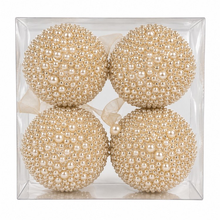 CHAMPAGNE BALL ORNAMENT-SET OF