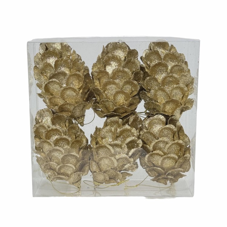 GOLD BALL ORNAMENT-SET OF 6