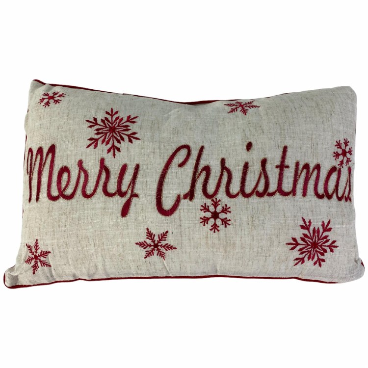 "MERRY CHRISTMAS" LUMBAR CUSHION
