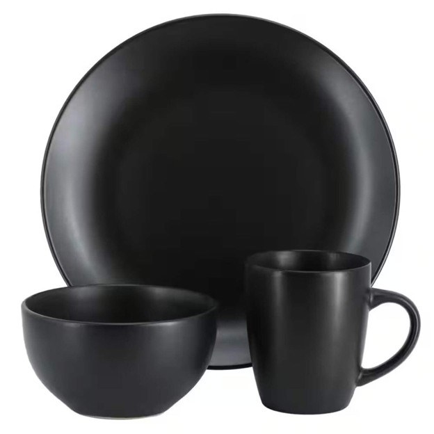 EVERYDAY BLACK DINNERWARE- SET OF 12