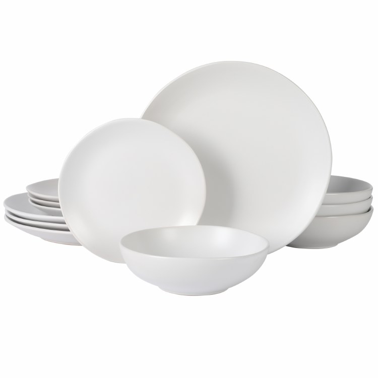 BETHEL WHITE DINNERWARE SET-12 PIECE