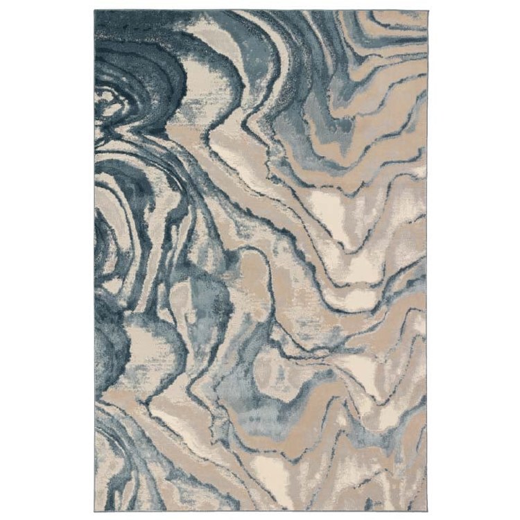 AGATE AREA RUG-BLUE- 5FT X7FT