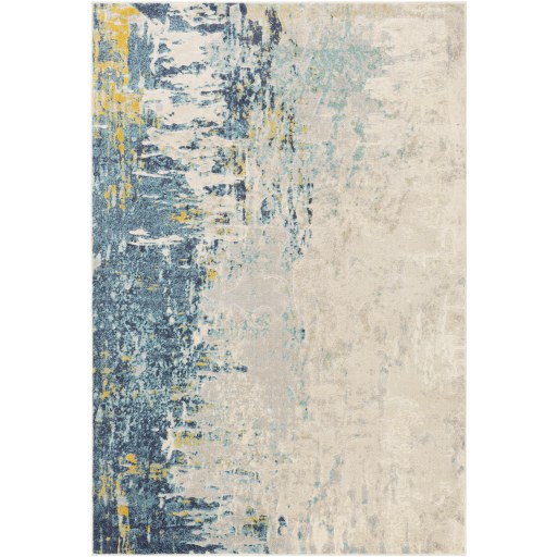 CITY YELLOW/BLUE AREA RUG-5FT X 7FT