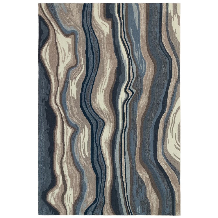 IPANEMA BLUE & GRE AREA RUG-5FTx 7ft