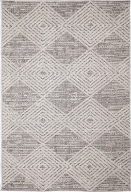 MODERN DIAMOND AREA RUG-SILVER- 5FT X 7FT