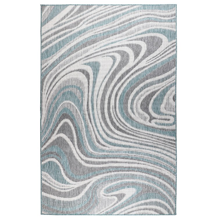 WAVES AREA RUG-AQUA -4FT X 7FT