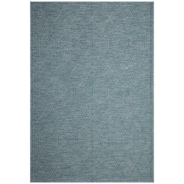 WROUGHT IRON AQUA AREA RUG-5FT X 7FT