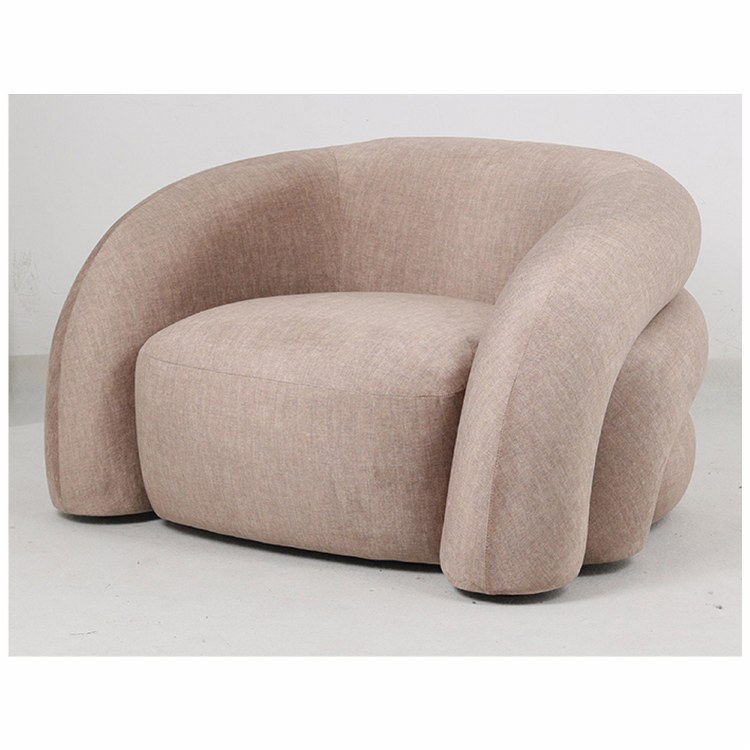 CURVED ARMCHAIR- BEIGE