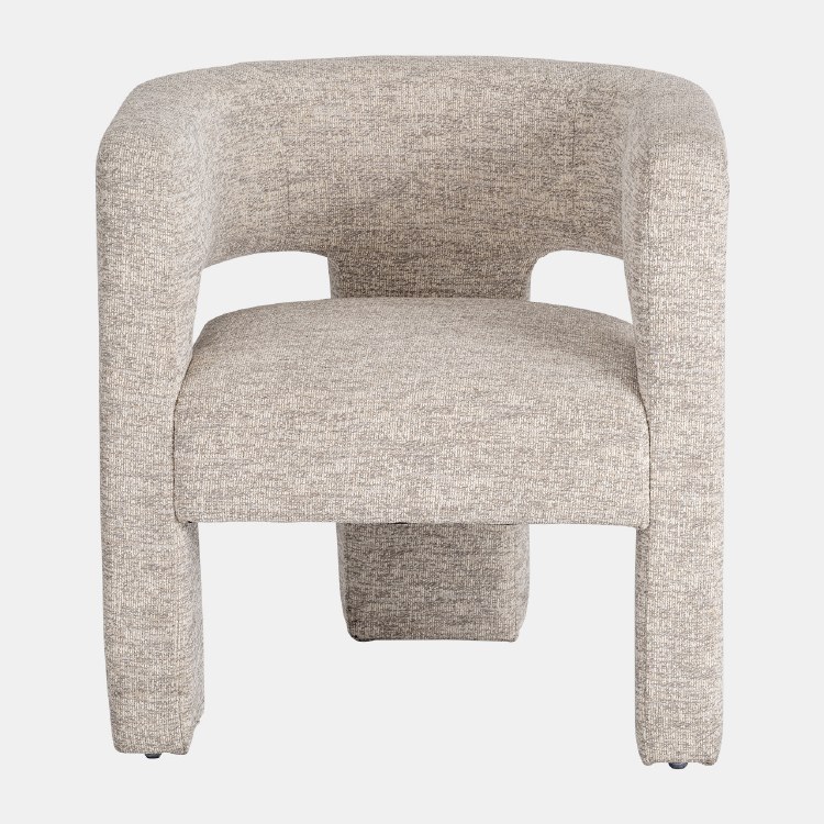 BEIGE ROUND BACK ARM CHAIR