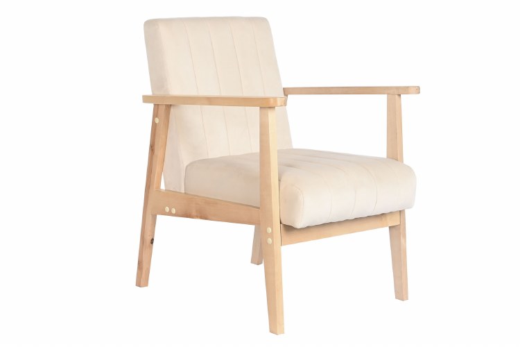 WOOD ARMCHAIR-BEIGE