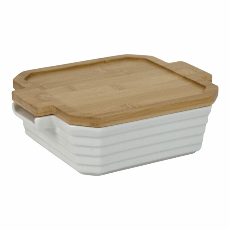 BAKING DIS W/BAMBOO LID-SQ